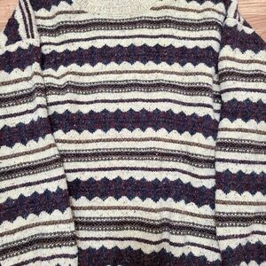 Vintage Etchings Wool Blend Grandpacore Men's Size L Crewneck Sweater